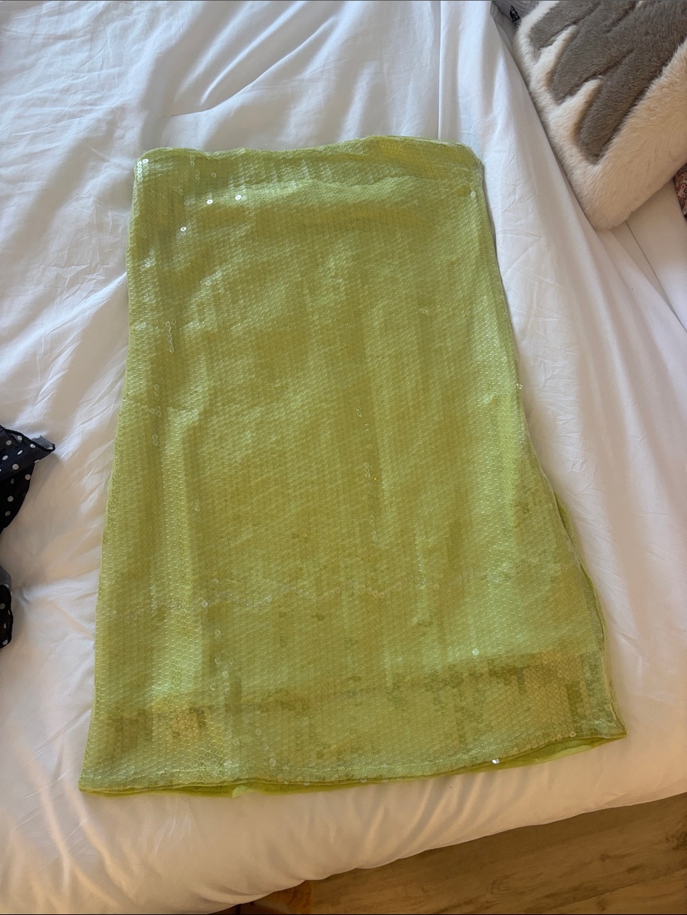 Abercrombie & Fitch Lime Green Sequined Mini Dress